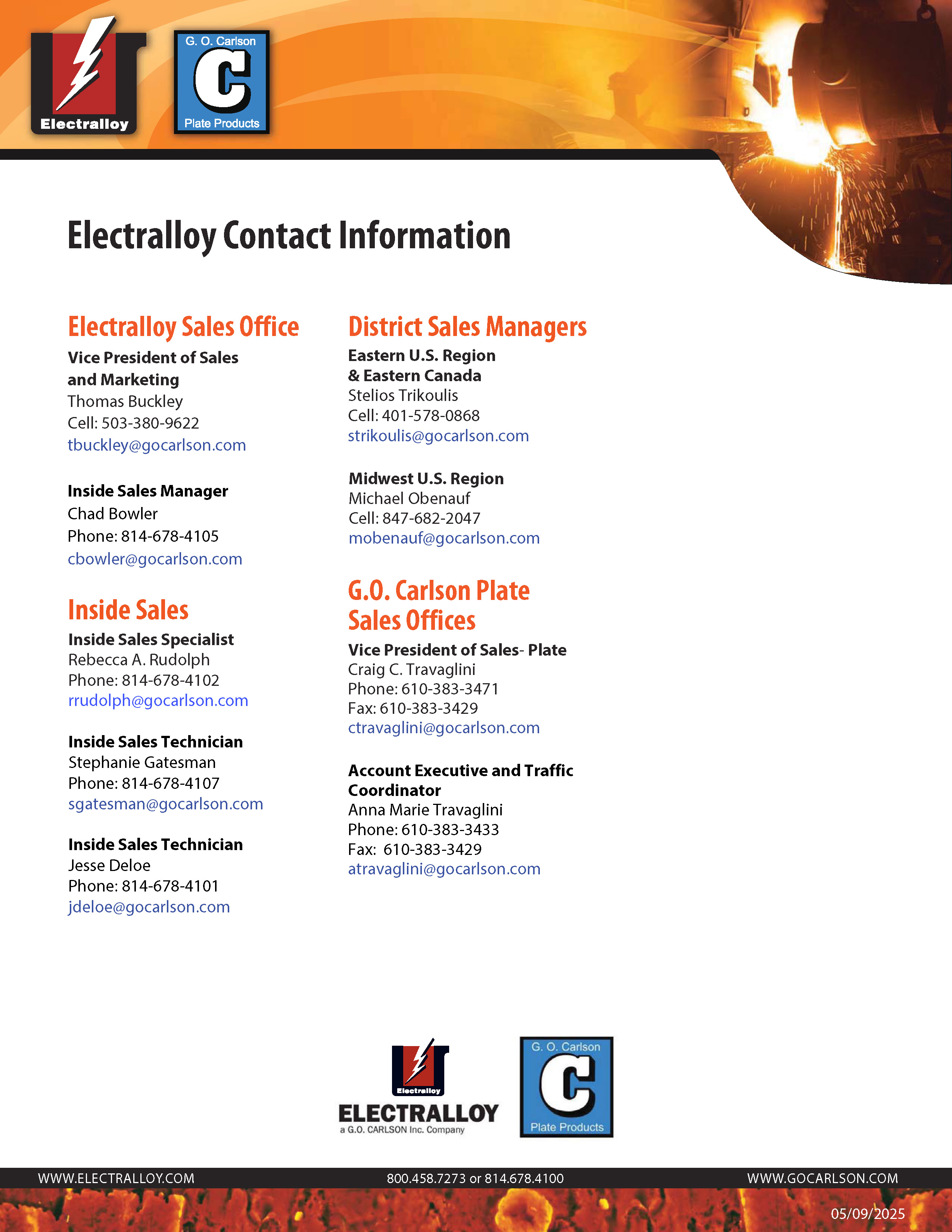 contact info sheet
